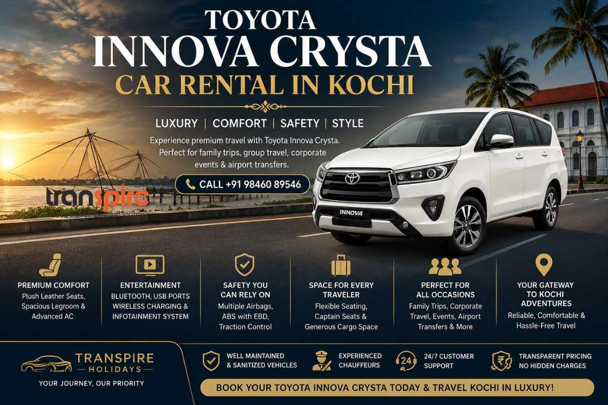 Toyota Innova Crysta Car Rental in Kochi