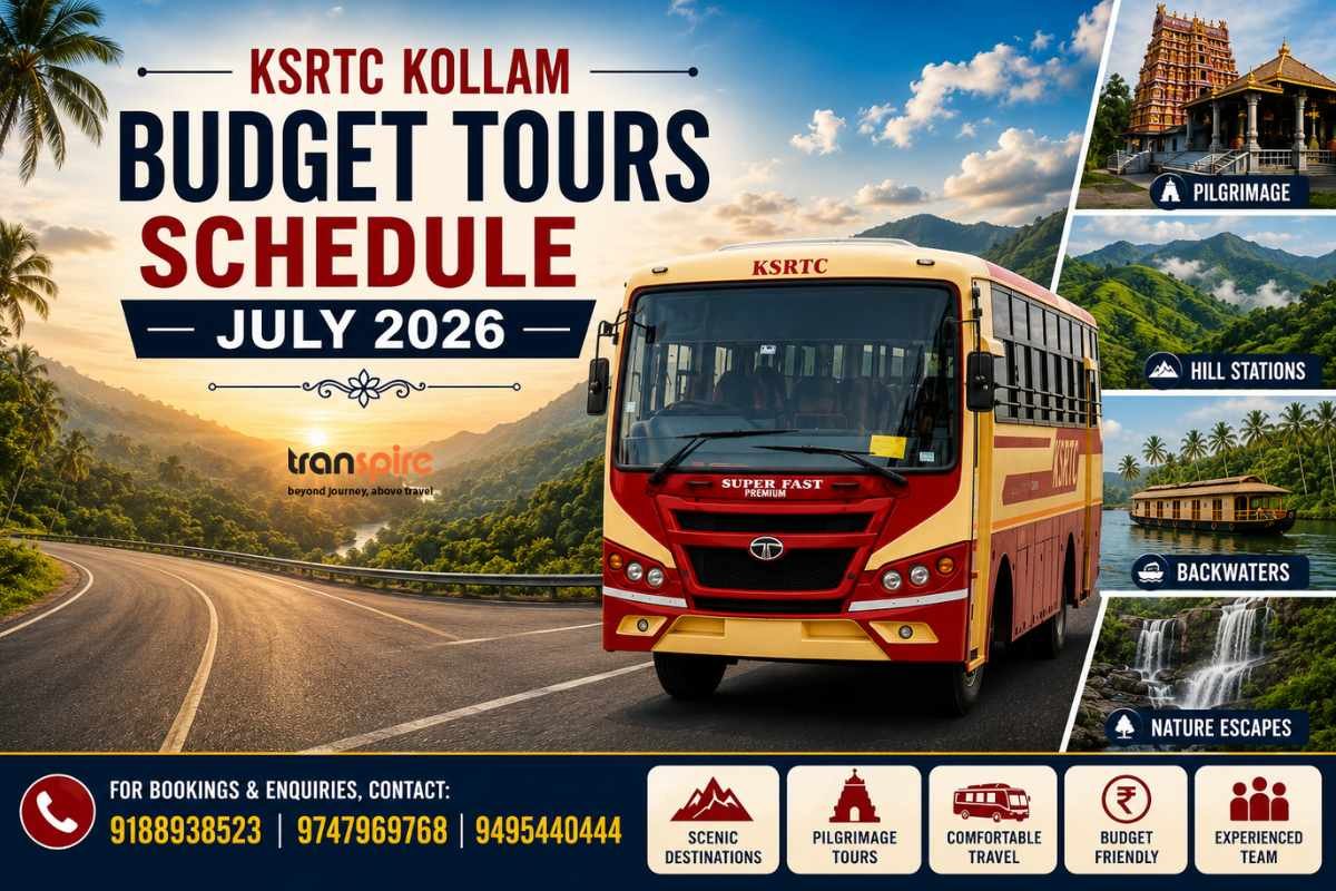 KSRTC Kollam Budget Tours Schedule: July 2026