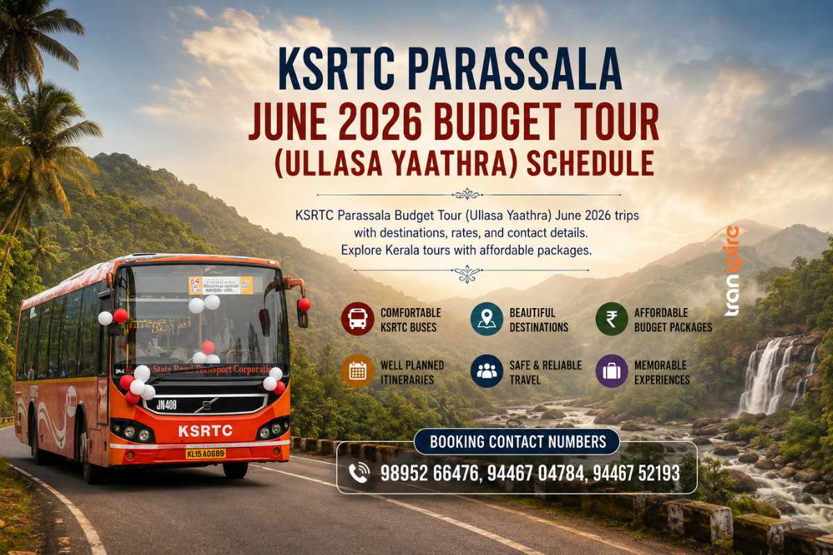 KSRTC Parassala June 2026 Budget Tour (Ullasa Yaathra) Schedule