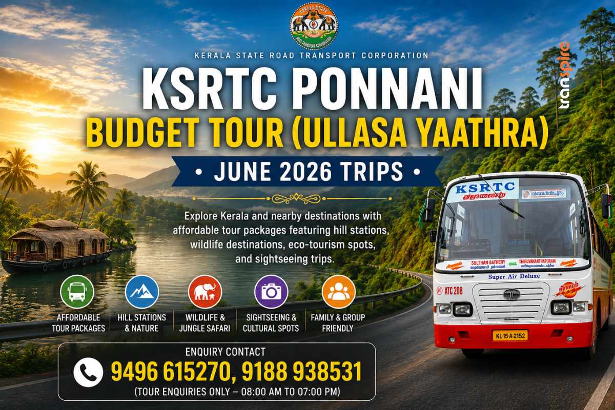 KSRTC Ponnani June 2026 Budget Tour (Ullasa Yaathra) Schedule