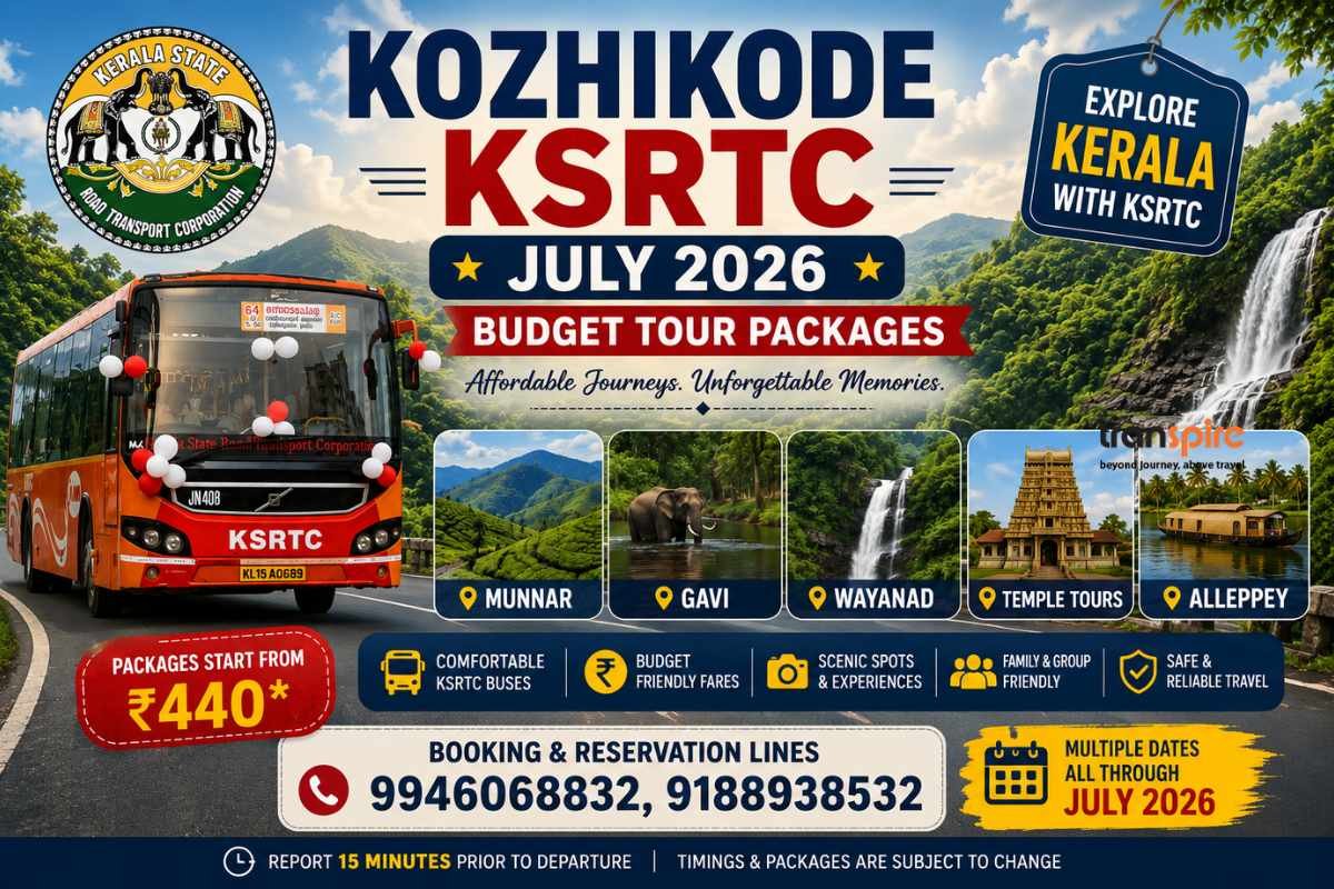 Kozhikode KSRTC July 2026 Budget Tour Packages
