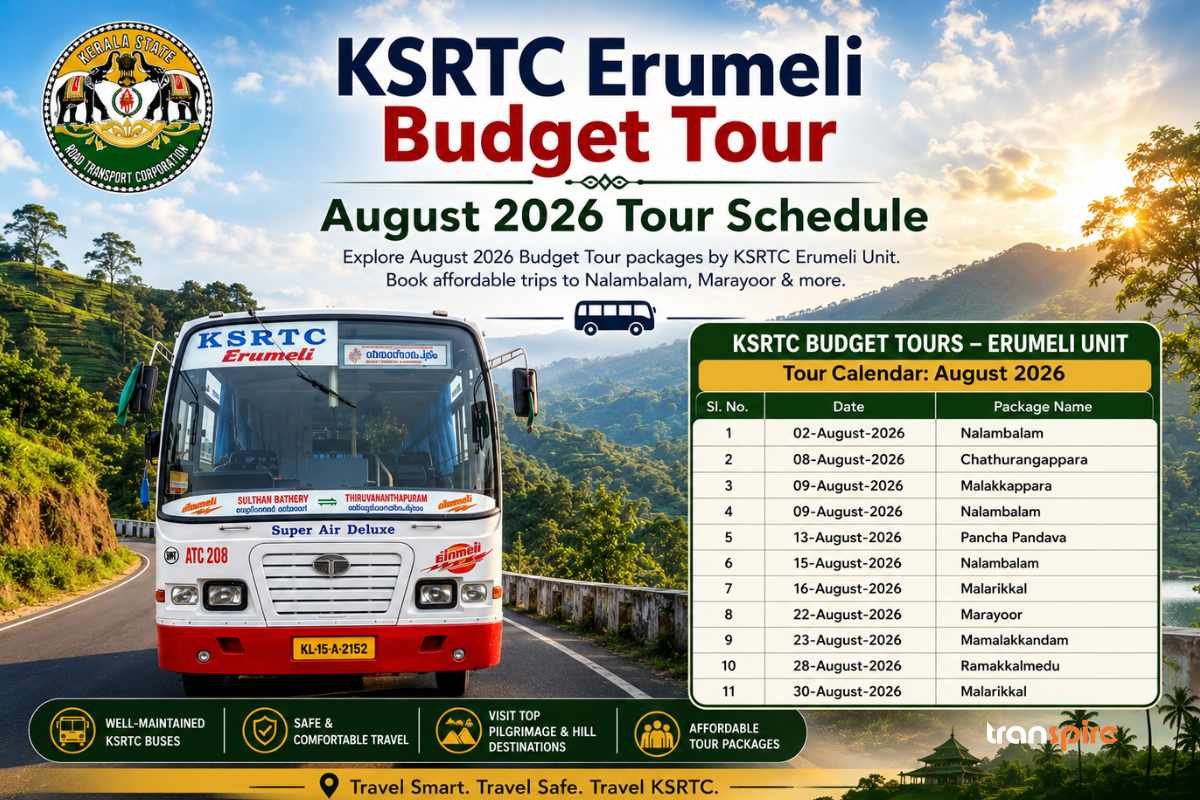 KSRTC Erumeli Budget Tour August 2026 Tour Schedule