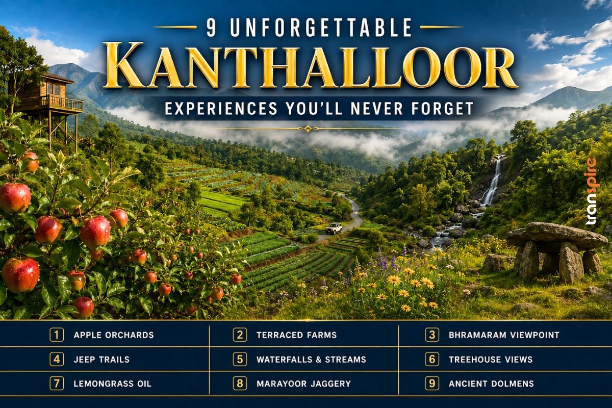 Misty Kanthalloor apple orchards and terraced vegetable farms in Idukki, Kerala