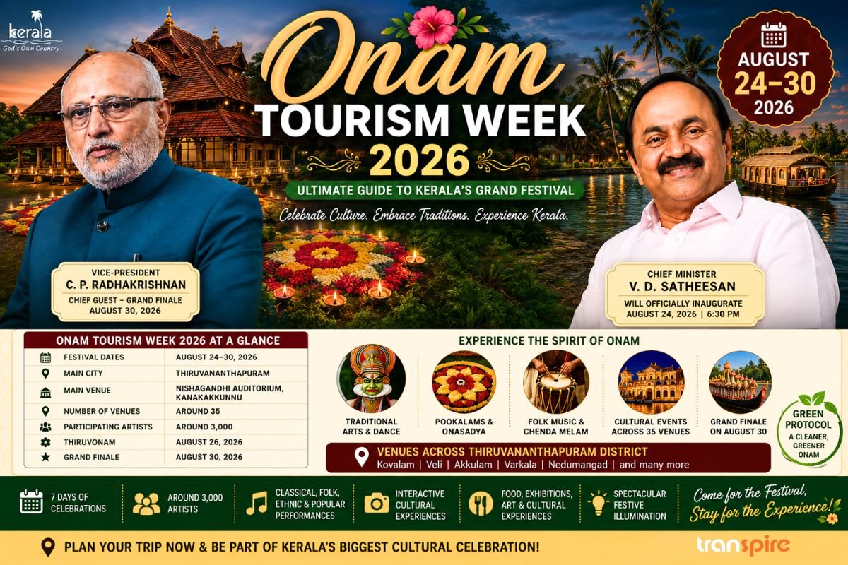 Onam Tourism Week 2026 celebrations in Thiruvananthapuram Kerala