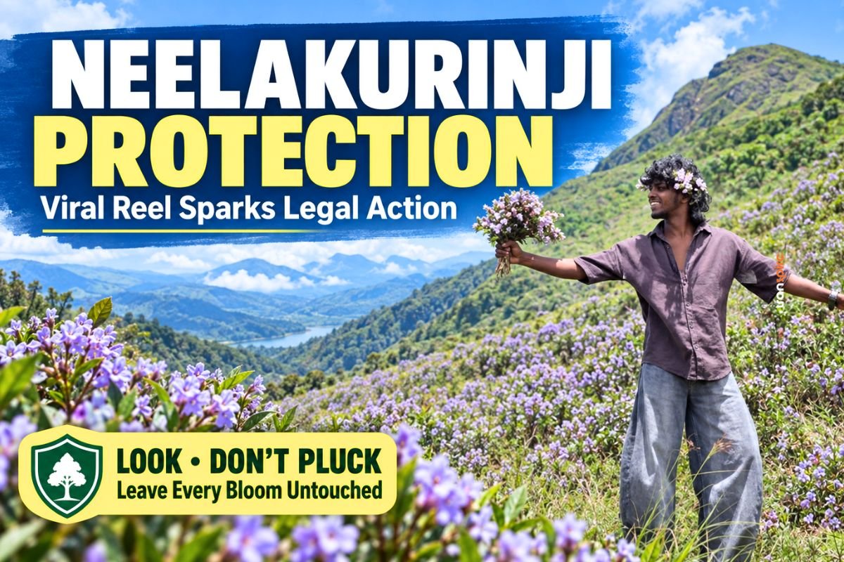 A viral Munnar photo has prompted legal action and renewed warnings about protecting rare Neelakurinji blooms at Chokramudi.